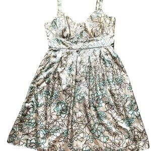 Floral Mid length women’s dress with tie back bow